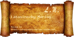 Latosinszky Marion névjegykártya